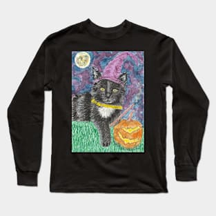 Happy Halloween  black cat Long Sleeve T-Shirt